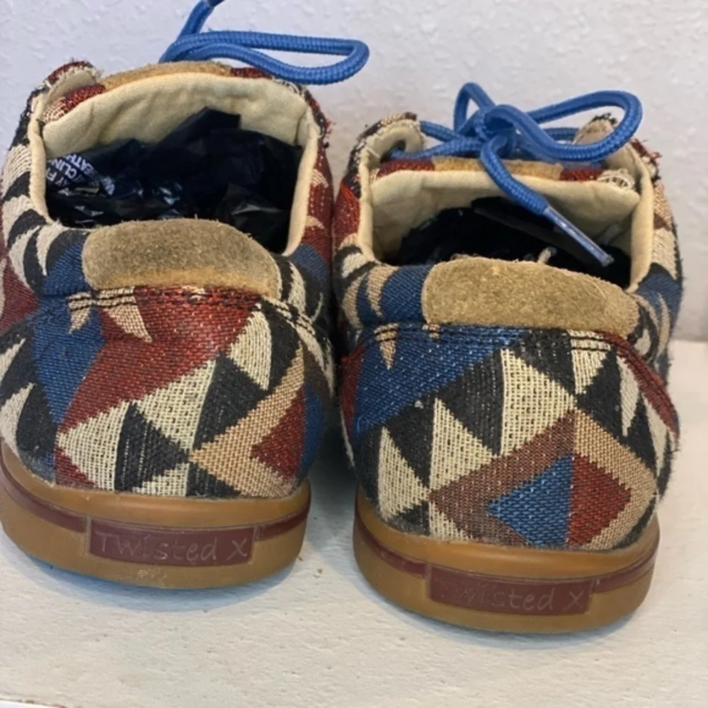 Twisted X Hooey Loper Shoes 7 Aztec Southwest Canvas Moc Toe